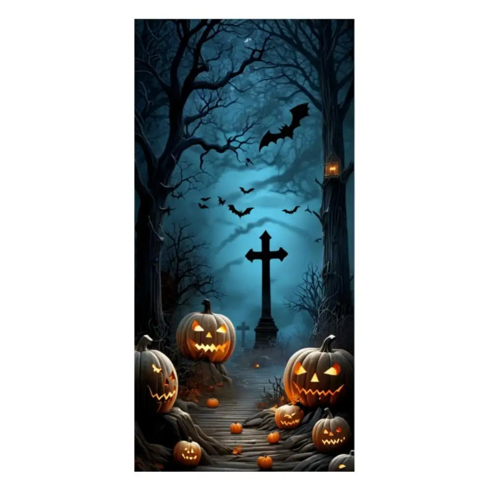 Halloween Door Cover Backdrop — Horror Movie Character Banner 185x90cm