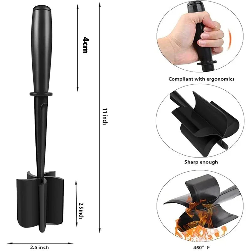 Handheld Meat Chopper & Ground Beef Smasher