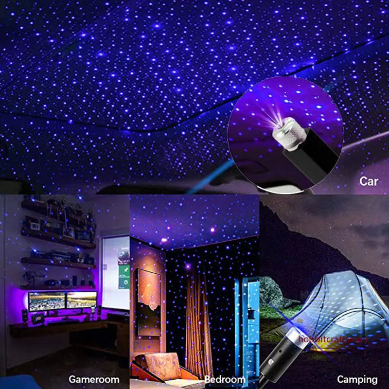 Mini Star Galaxy Projector Light – USB Car Roof & Ceiling Night Lamp
