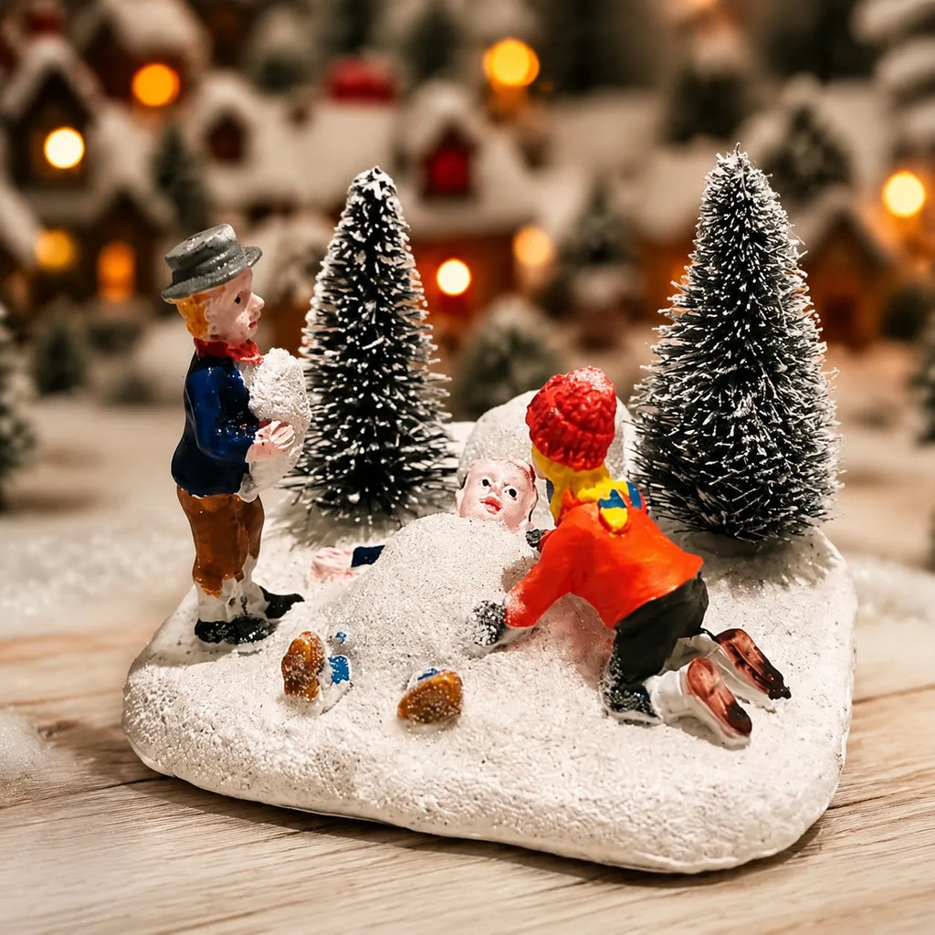 Christmas Village Figurine Set – Holiday Scene Decoration