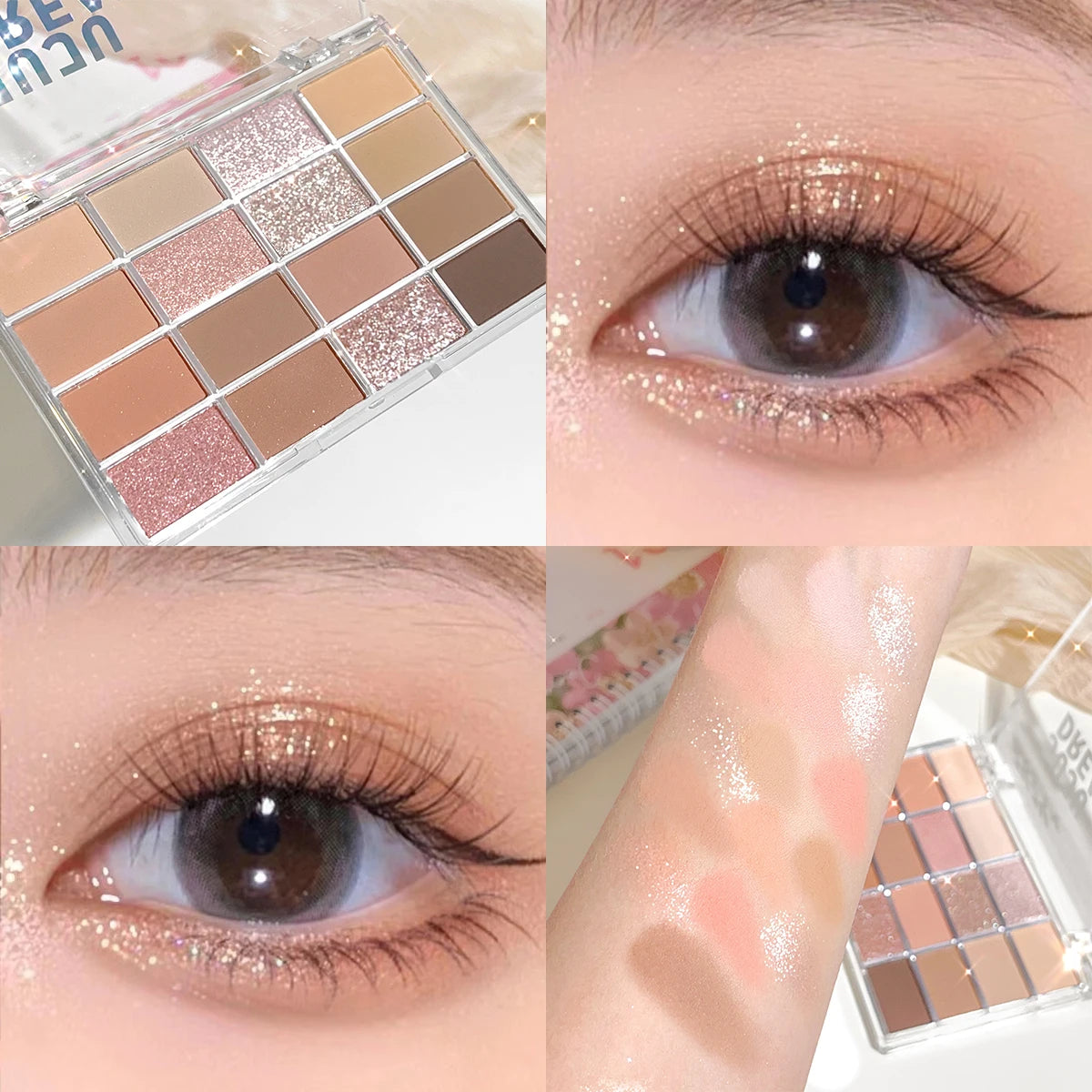 16-Color Earth Tone Eyeshadow Palette – Matte & Shimmer