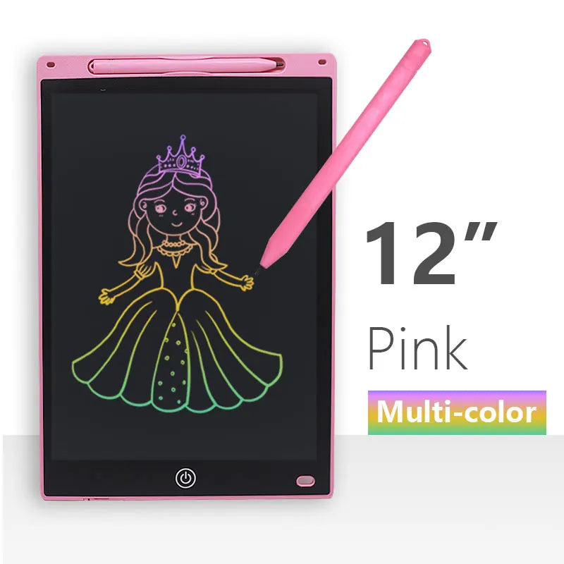 Kids LCD Writing & Drawing Tablet – 8" & 12" Colorful Screen