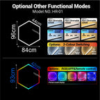 Dimmable Hexagon LED Ceiling Lights – RGB & Multi-Color, Garage/Gym/Gaming