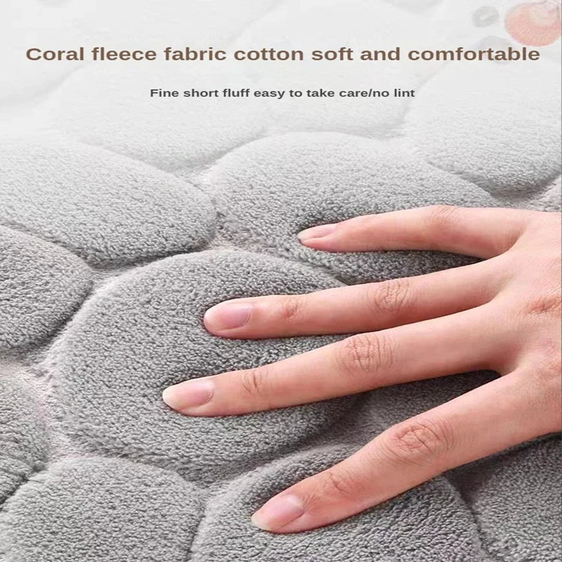 3D Cobblestone Embossed Bath Mat | Non-Slip, Absorbent & Machine Washable