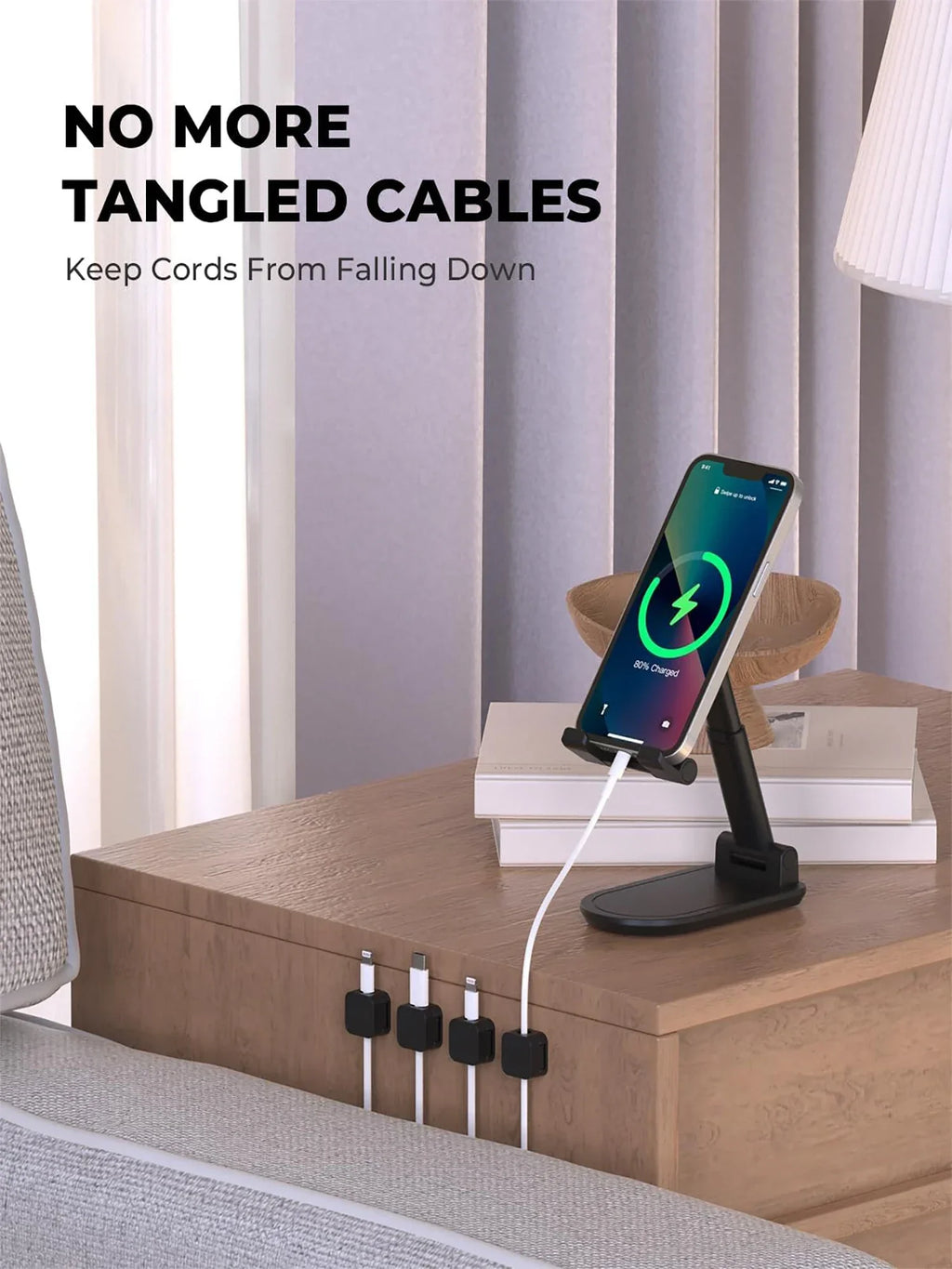 Adhesive Cable Clips – Under-Desk Cord Management Organizer