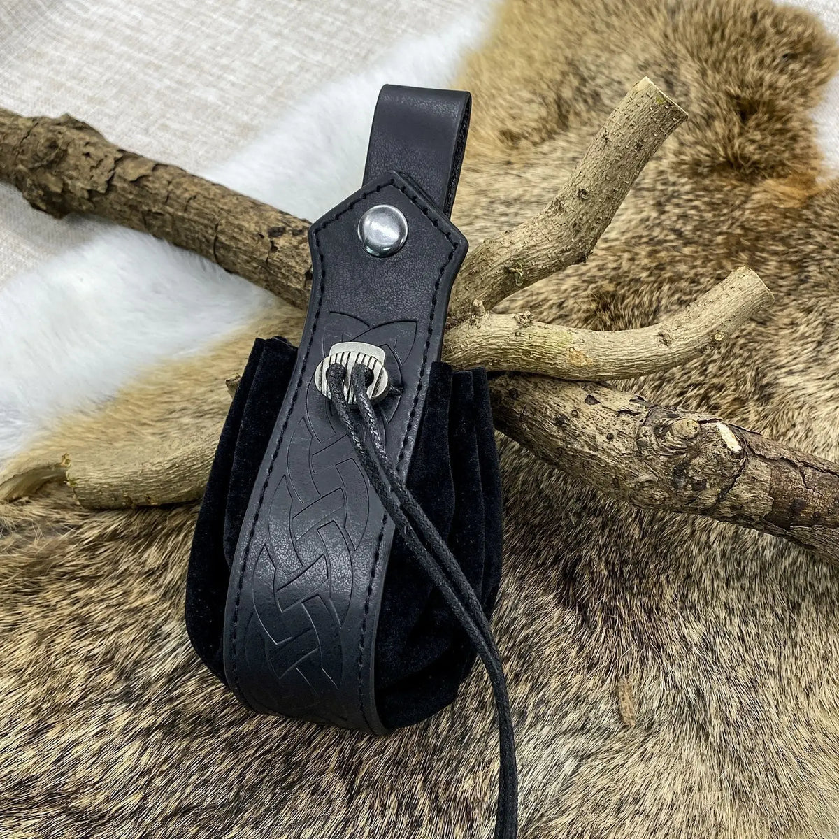 Medieval Viking Drawstring Waist Bag — Retro Coin Pouch for Renaissance Fairs, LARP & Cosplay