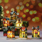 LED Christmas Village House Miniature – Glowing Resin Holiday Decoration