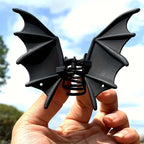 Gothic Bat Hair Clip — Matte Black Punk Hairpin