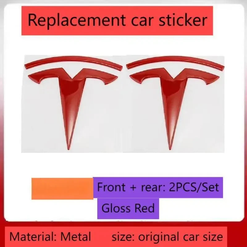 Tesla Model 3 & Model Y Metal Emblem Badge – Front & Rear Replacement