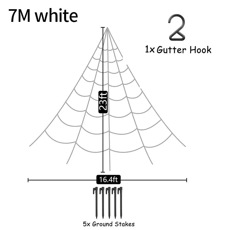 Giant Halloween Spider Web Decoration — 5m & 7m Indoor/Outdoor