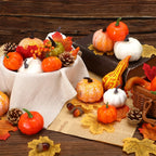 50-Piece Artificial Pumpkins Set – Autumn & Thanksgiving Décor