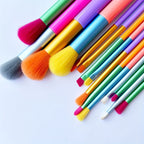 15-Piece Colorful Makeup Brush Set