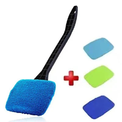 Long-Handle Car Windshield Cleaning Brush – Interior Auto Glass Wiper Kit