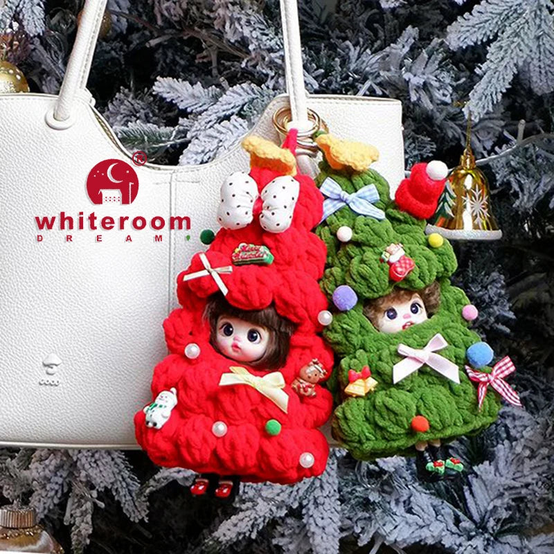 Christmas Mini Doll Pendant – Handmade Crochet Sweater & Scarf Set