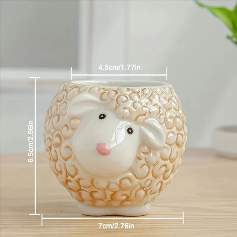 Cute Animal Ceramic Succulent Planter – Balcony & Desktop Home Decor