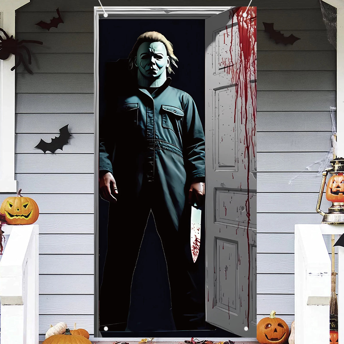 Scary Halloween Door Cover — Horror Movie Character Door Banner