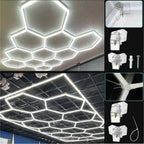 Dimmable Hexagon LED Ceiling Lights – RGB & Multi-Color, Garage/Gym/Gaming