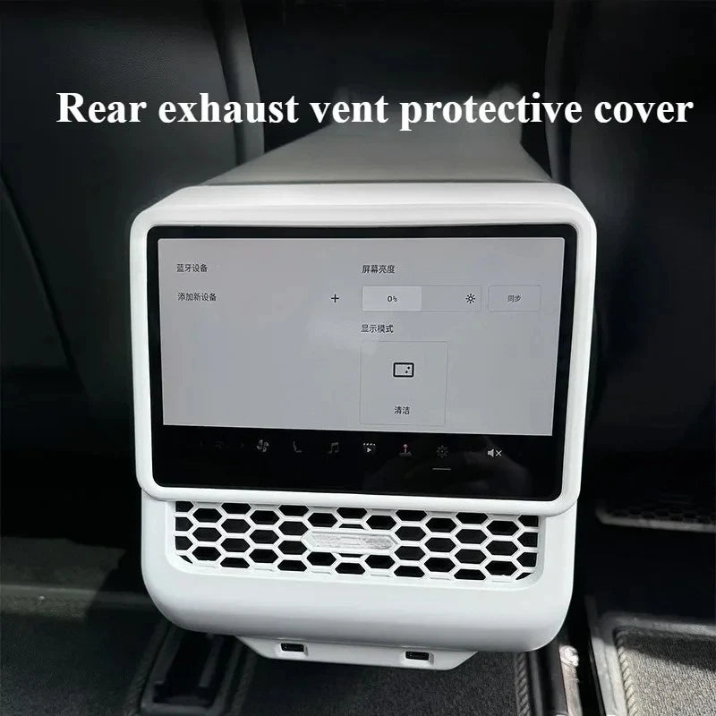 Rear Screen Cover & Back Air Vent Trim for Tesla Model Y Juniper & Model 3 Highland (2024–2026)