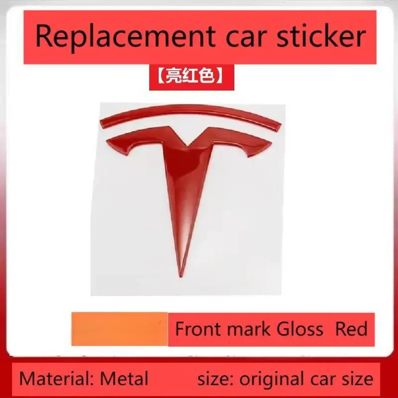 Tesla Model 3 & Model Y Metal Emblem Badge – Front & Rear Replacement