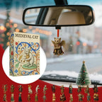 Medieval Cat Christmas Advent Calendar – 24-Day Countdown Ornament Set with Flat Acrylic Cat Characters