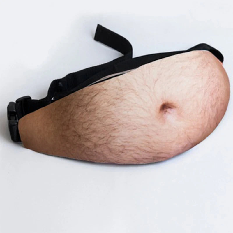 Beer Gut Fanny Pack – Novelty Hairy Belly Waist Bag