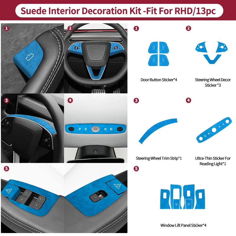 Carbon Fiber Door Switch Button Anti-Scratch Trim for Tesla Model 3 (2024+) & Model Y (2025+)