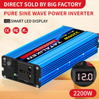 Pure Sine Wave Power Inverter – DC 12V/24V to AC 220V, 1000W–6000W