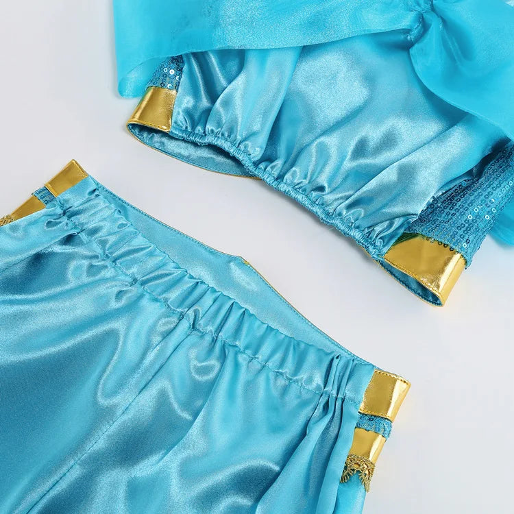 Jasmine Princess Costume Dress — Aladdin Magic Lamp Girls Cosplay Outfit