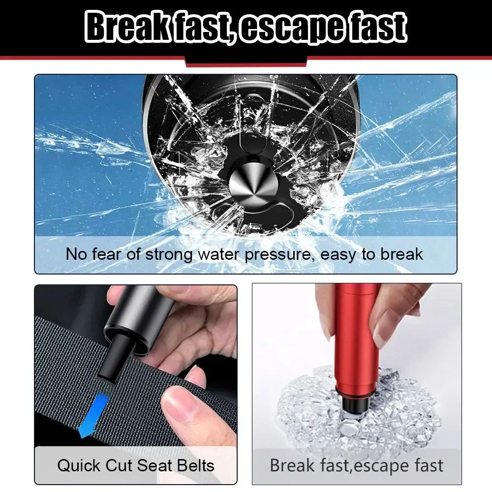2-in-1 Car Safety Hammer & Seat Belt Cutter – Emergency Escape Tool