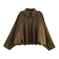 Women's Suede Bomber Jacket