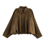 Women's Suede Bomber Jacket