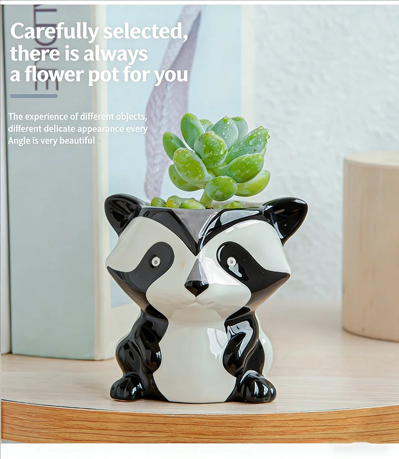 Cute Animal Ceramic Succulent Planter – Balcony & Desktop Home Decor
