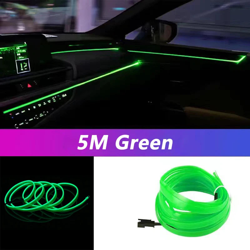 5M Neon LED Car Interior Strip Lights – Flexible Ambient USB Atmosphere Diode
