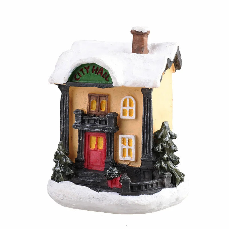 LED Christmas Village House Miniature – Glowing Resin Holiday Decoration