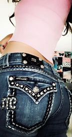 Women's Diamond Embroidery Wide-Leg Jeans – Y2K Baggy Denim Flare Trousers