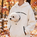 Bouclé Pet Hoodie Carrier – Soft Pullover with Pocket for Dogs & Cats