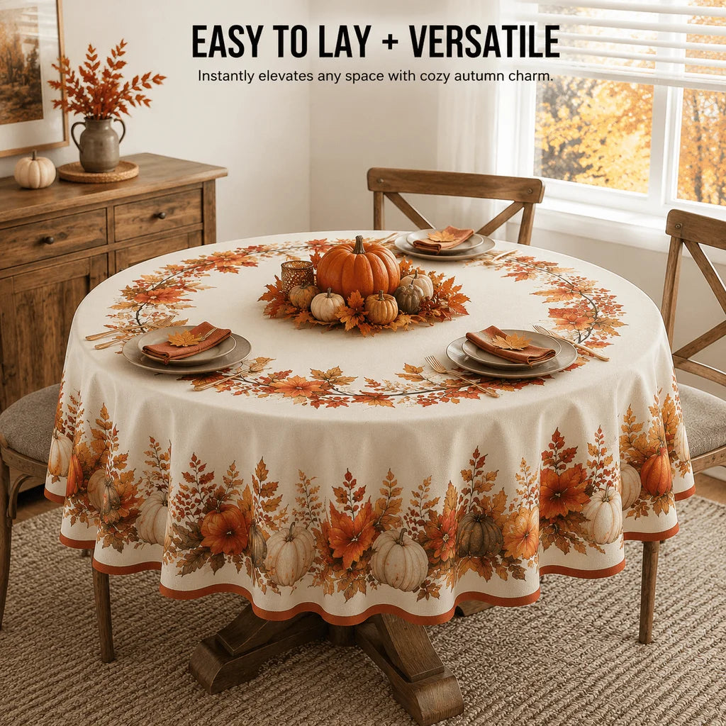 Circular Tablecloth – Autumn, Harvest, Thanksgiving & Halloween