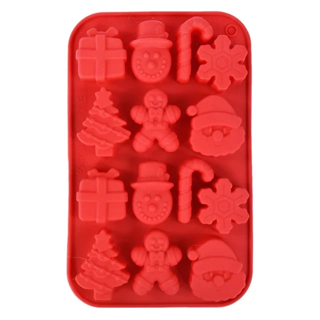 Christmas Silicone Chocolate & Candy Mold – 12-Cavity Holiday Baking Mould for Chocolates, Gummies & Cake Decorations