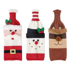 Christmas Wine Bottle Cover – Santa, Snowman & Elk Woven Bottle Bags