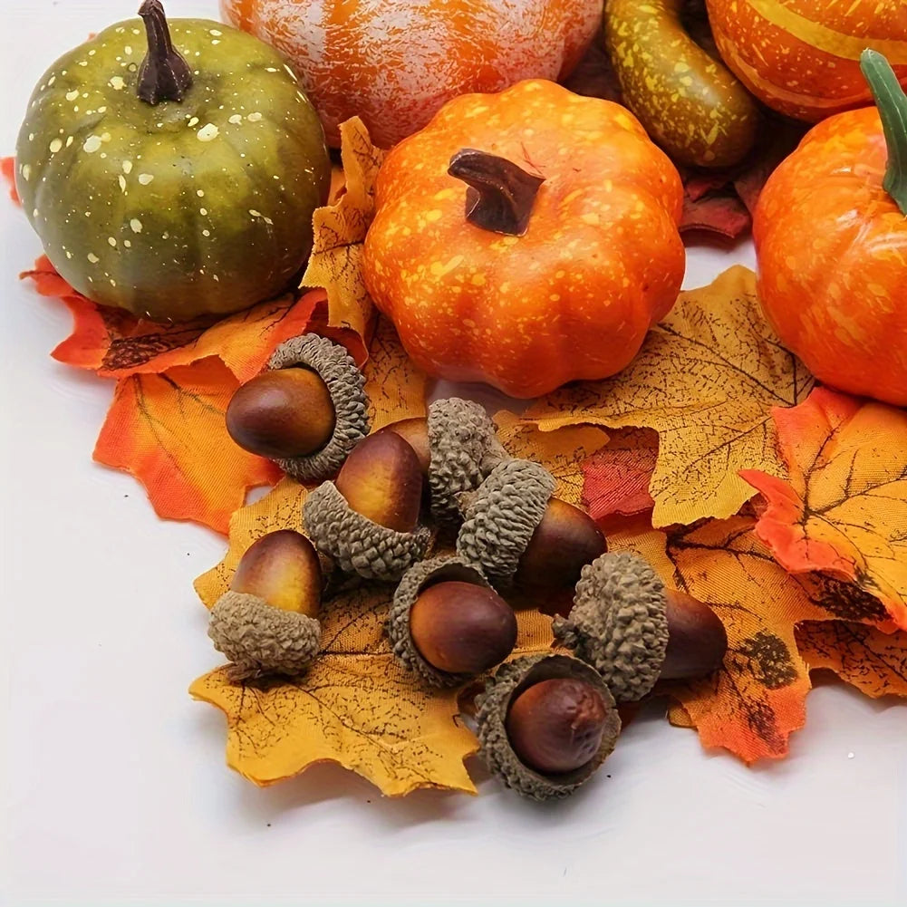 50-Piece Artificial Pumpkins Set – Autumn & Thanksgiving Décor