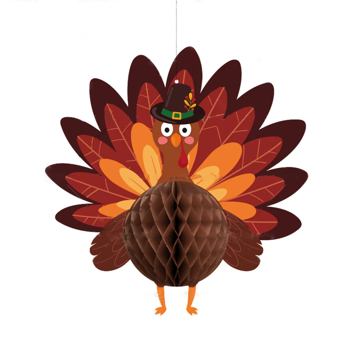 Thanksgiving Turkey Honeycomb Ball Hanging Pendants – Fall Harvest Décor