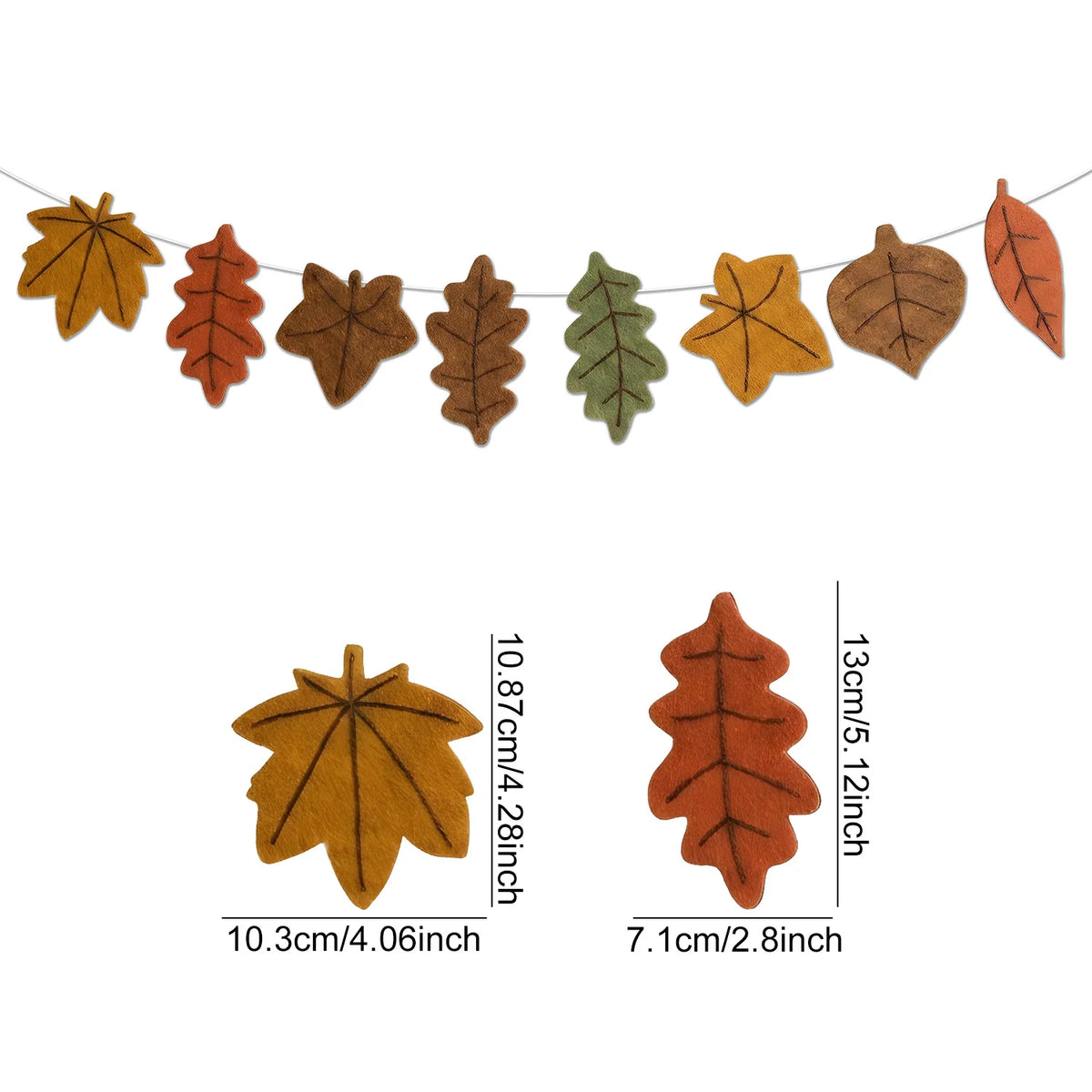 Thanksgiving Maple Leaf Felt Banner – Fall Harvest & Halloween Décor