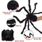 Halloween Giant Spider & Cobweb Decoration Set — Indoor & Outdoor Party Decor