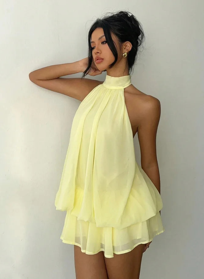 Women's Backless Halter SlimFit Top