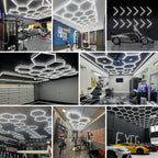 Dimmable Hexagon LED Ceiling Lights – RGB & Multi-Color, Garage/Gym/Gaming