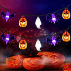 Halloween Solar String Lights — Bat, Pumpkin & Ghost LED Decor