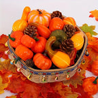 50-Piece Artificial Pumpkins Set – Autumn & Thanksgiving Décor