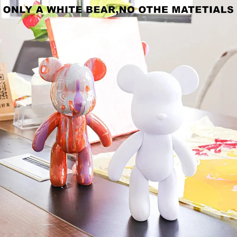DIY Fluid Art Bear Sculpture – Handmade Resin Graffiti Bear Ornament