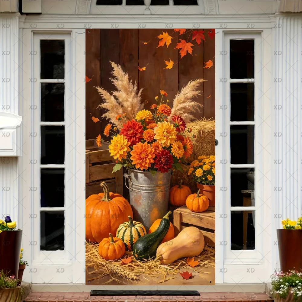 Fall Thanksgiving Harvest Party Backdrop Banner