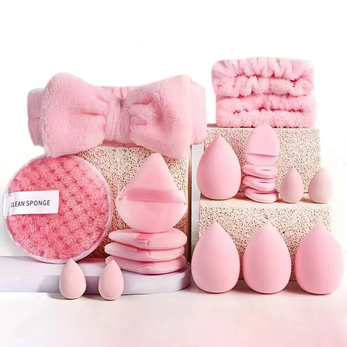 Makeup Brush & Beauty Sponge Set – Multiple Sizes & Colors
